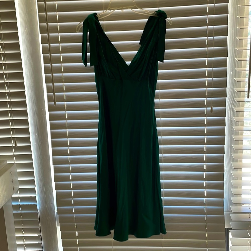 Emerald green silk BCNG slip dress